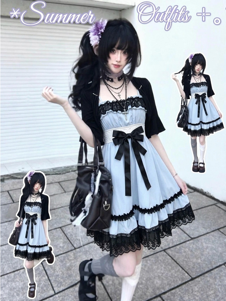 Sweet Japanese Lolita Two Piec - Fly Line ulasan dan harga